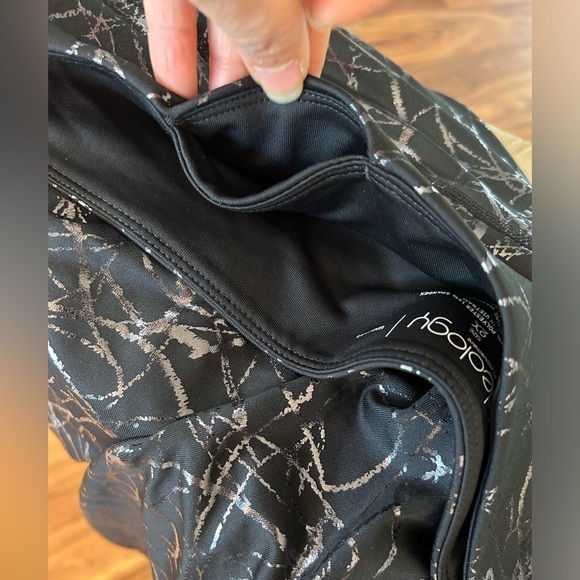 Ideology Athletic Metallic black crop legging NWT Sz-2X F2 - Picture 4 of 8